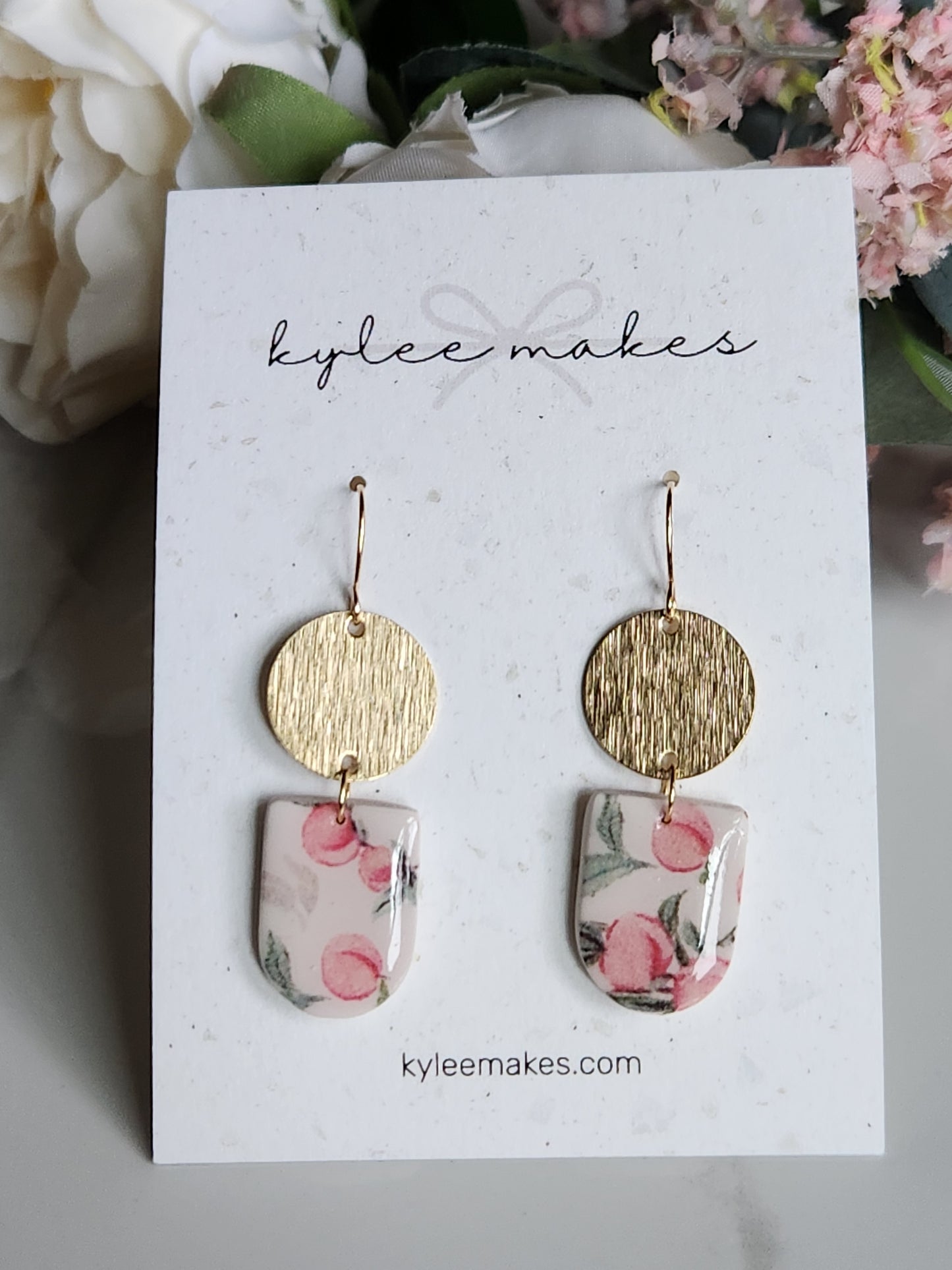 Small Peach Pattern Dangles