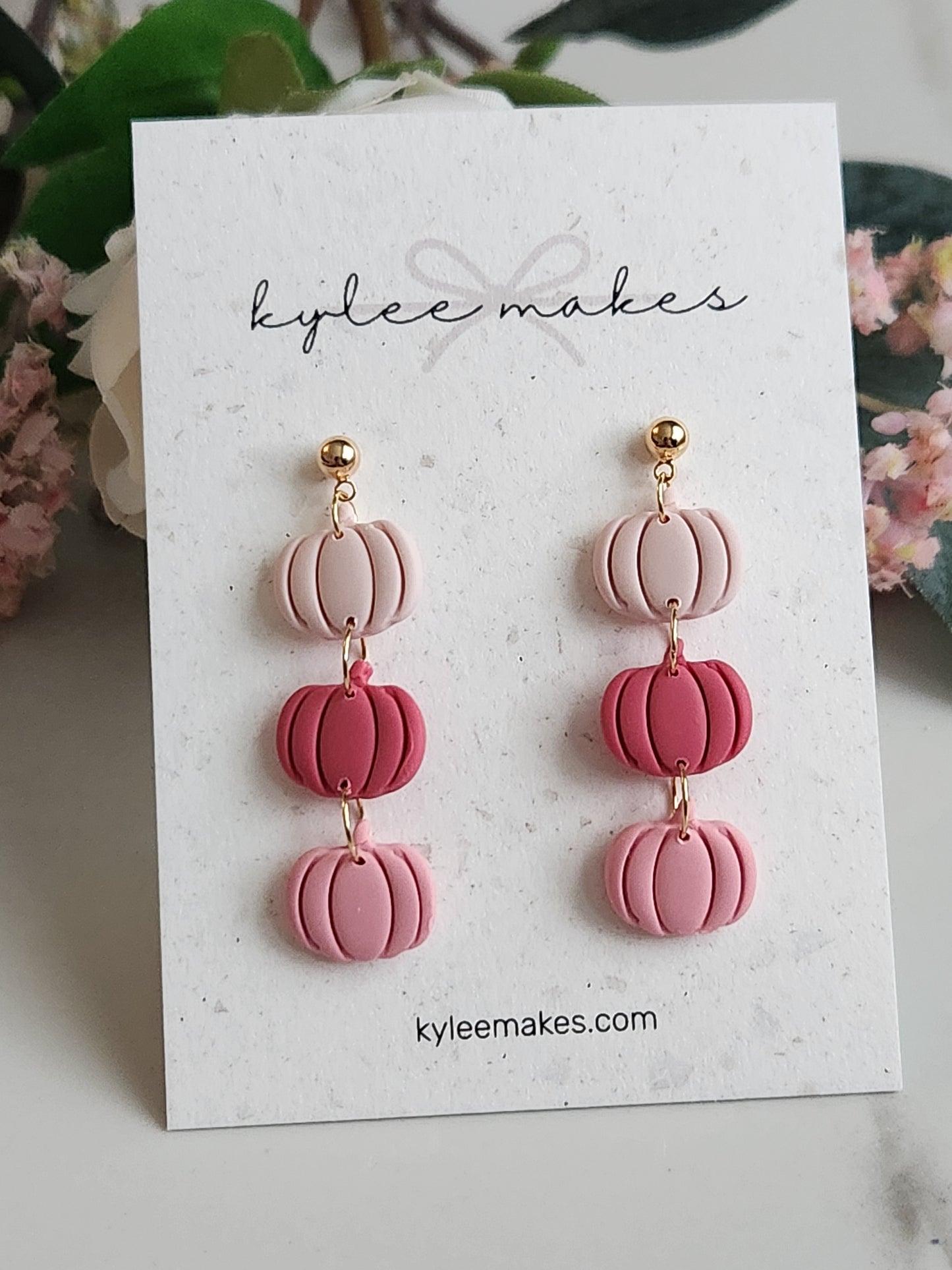 Pink Pumpkin Dangles