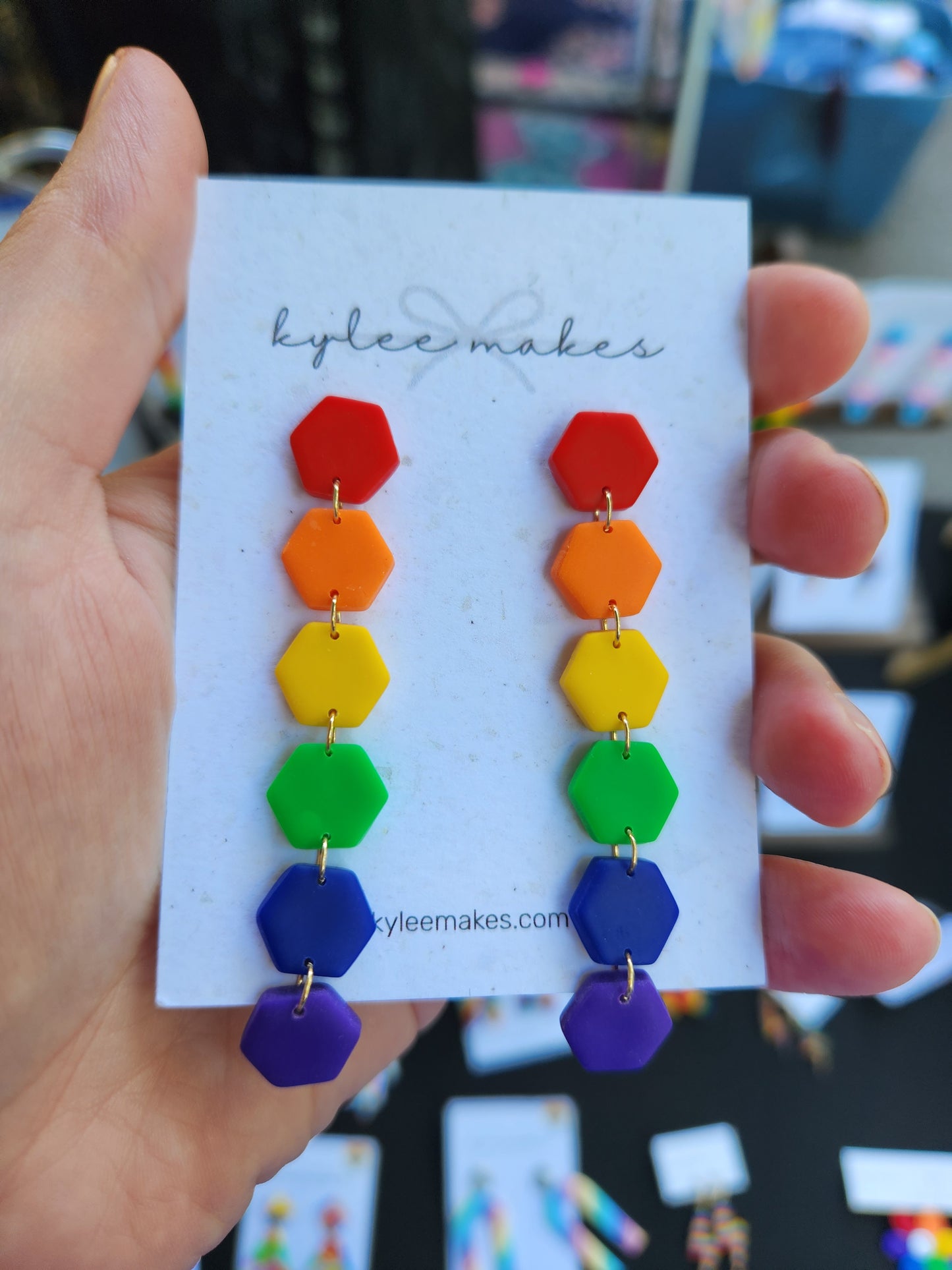 Hexagon Rainbow Dangles