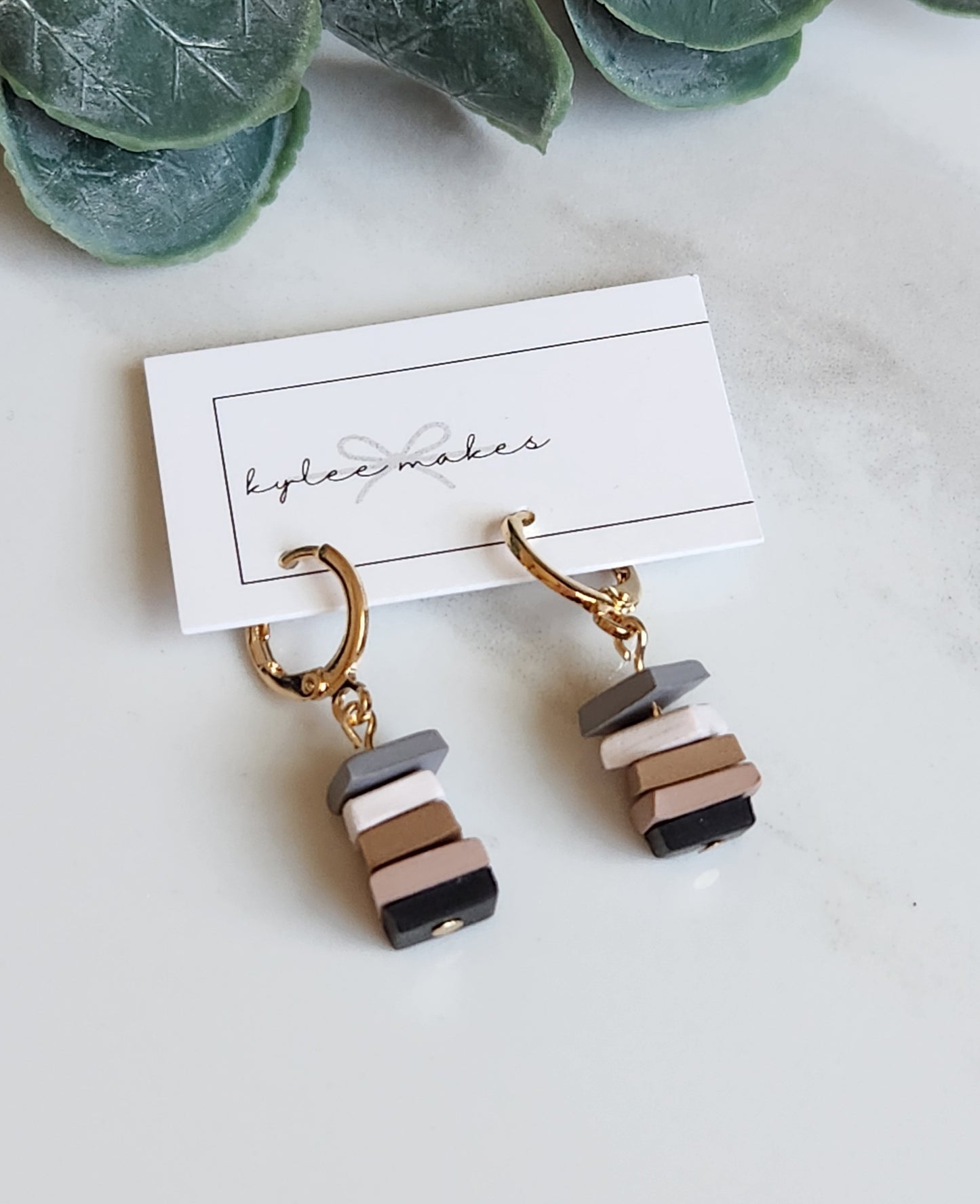 Stacked Huggie Dangles