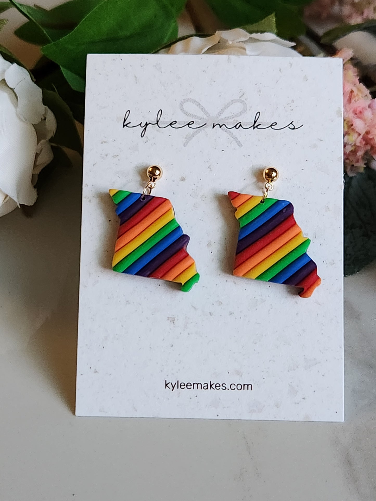 Rainbow Missouri Shape Earrings