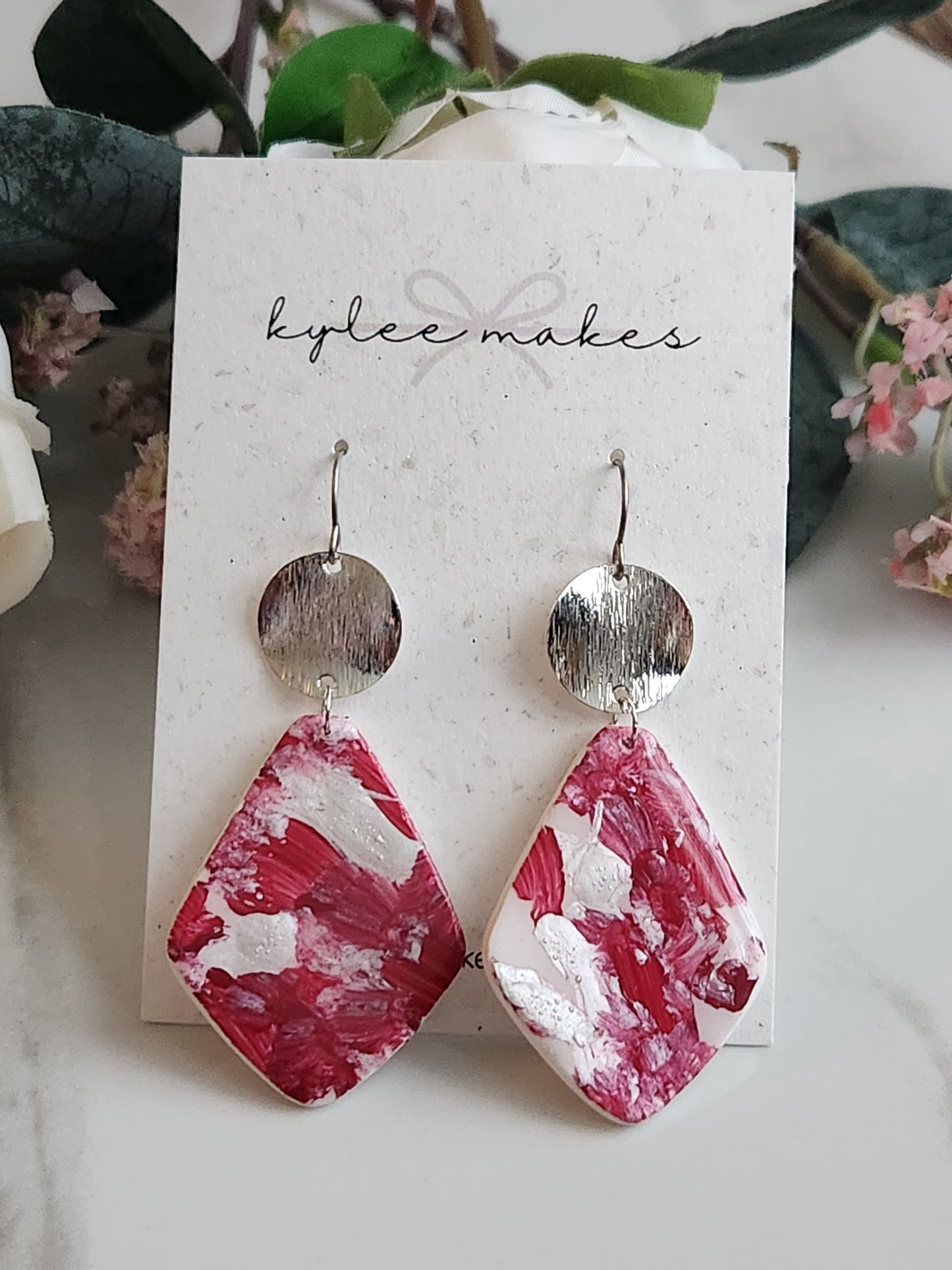 Red Marbled Dangles