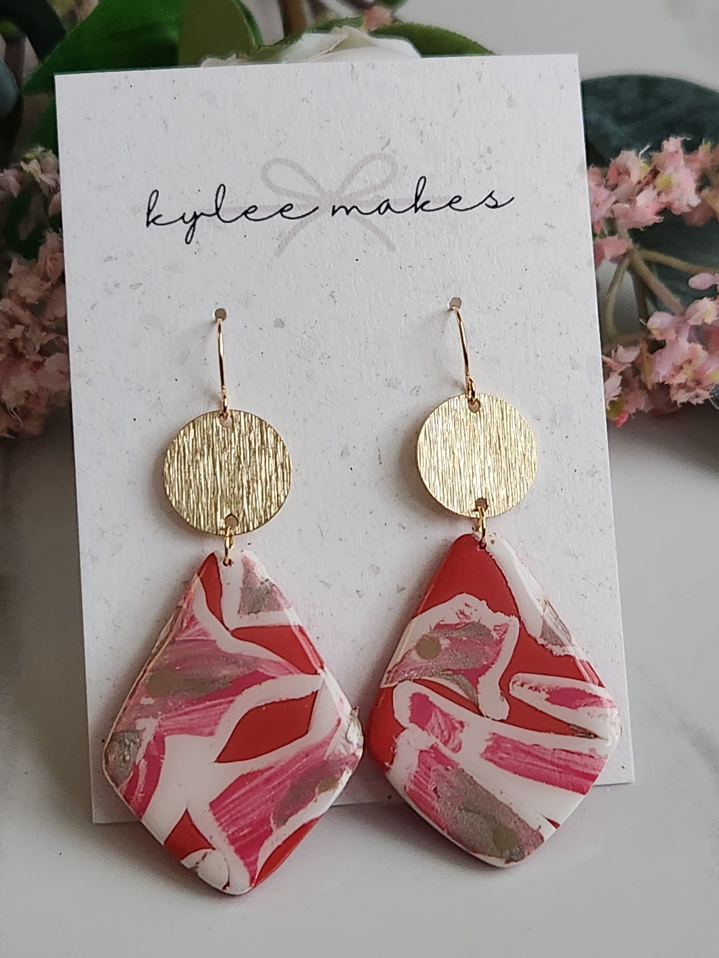 Marbled & Gold Dangles