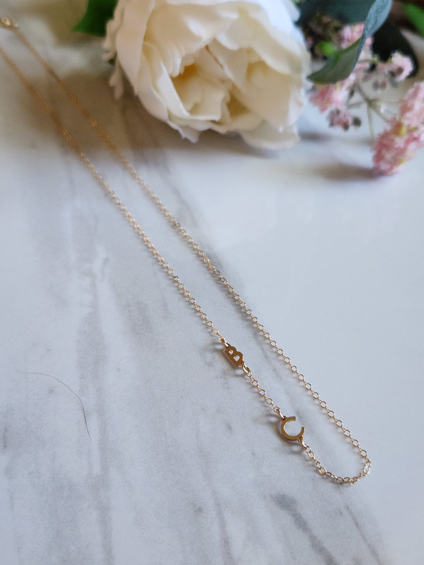 Customized Gold Fill Necklace - Vertical Characters