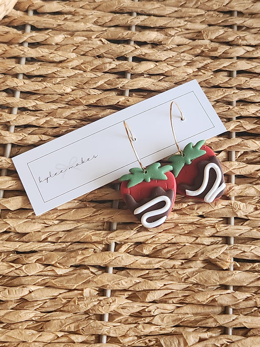 Valentine's Day Dangle Earrings | Chocolate Strawberries