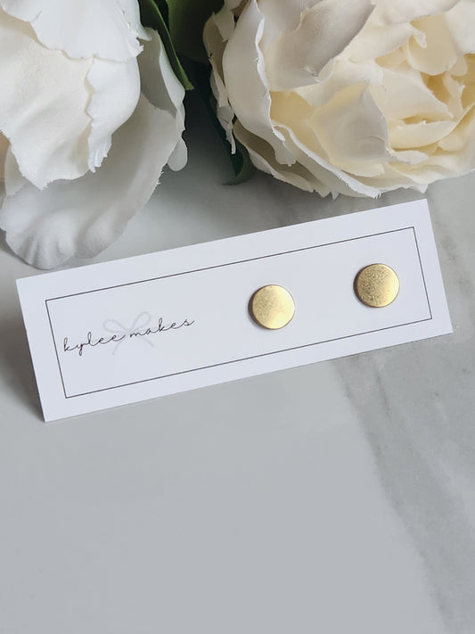 Circle Brass Stud Earrings