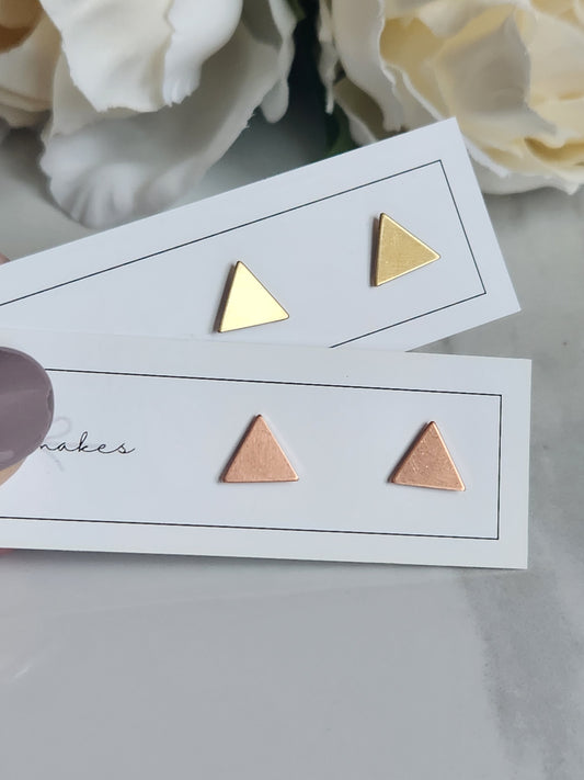 Metal Triangle Stud Earrings