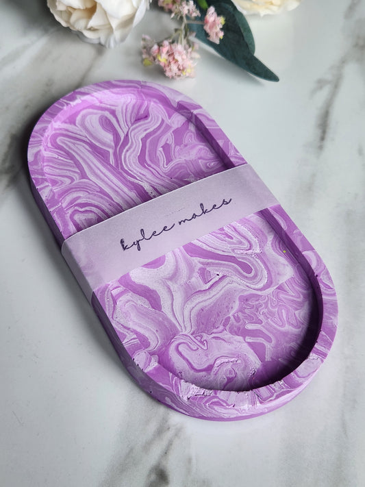 Purple Marbled Decorative Tray