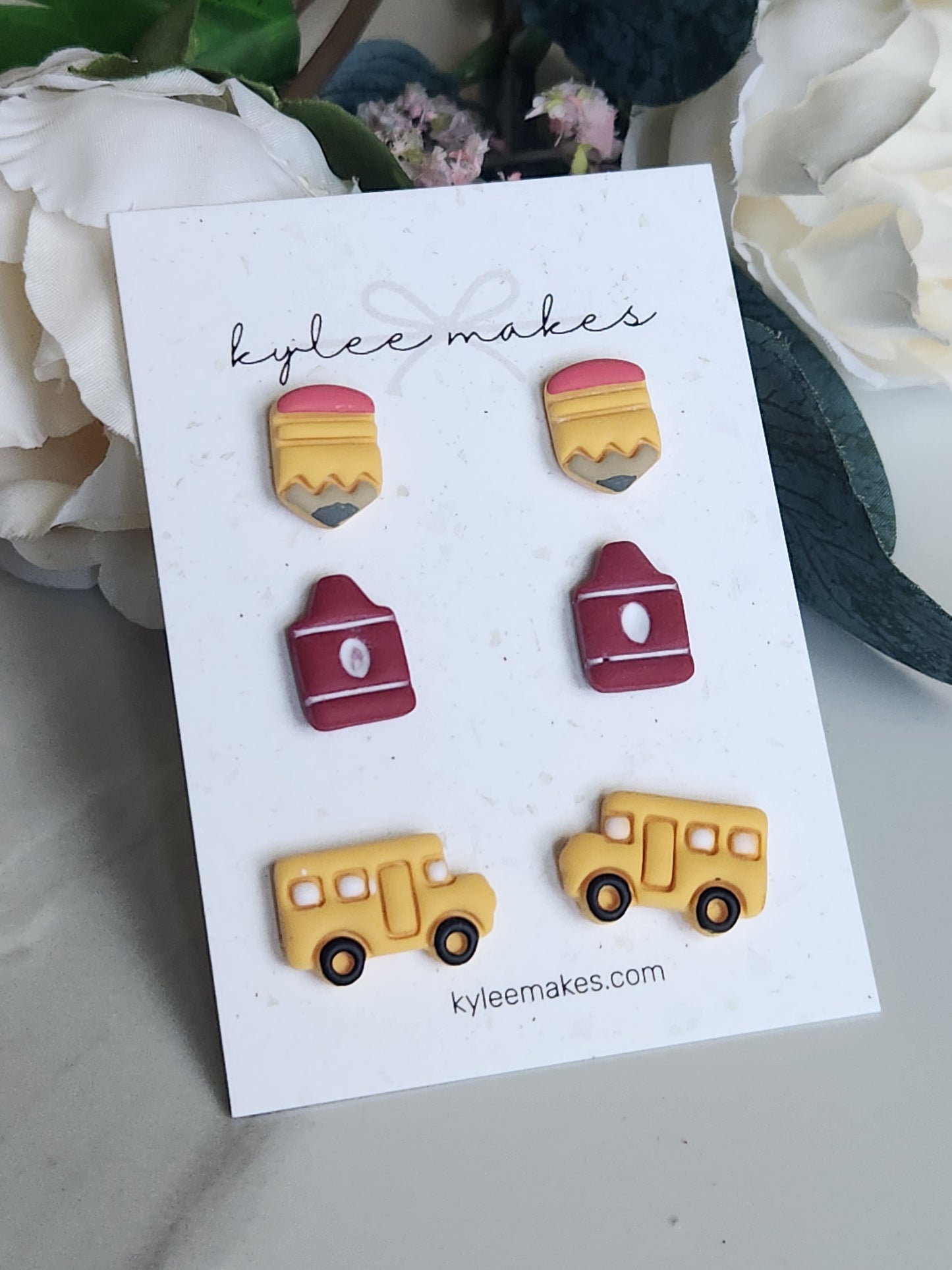 Teacher School Trio Stud Earrings