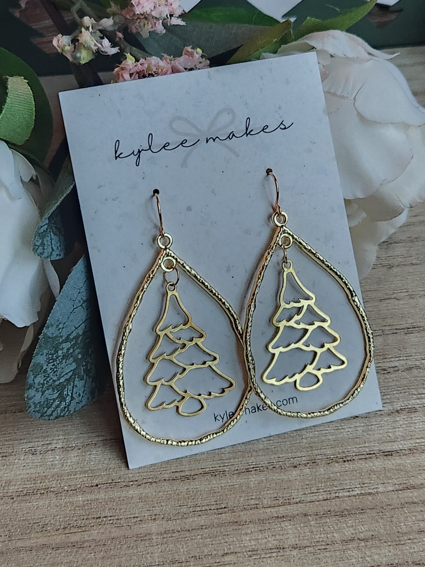 Gold Christmas Tree Dangles