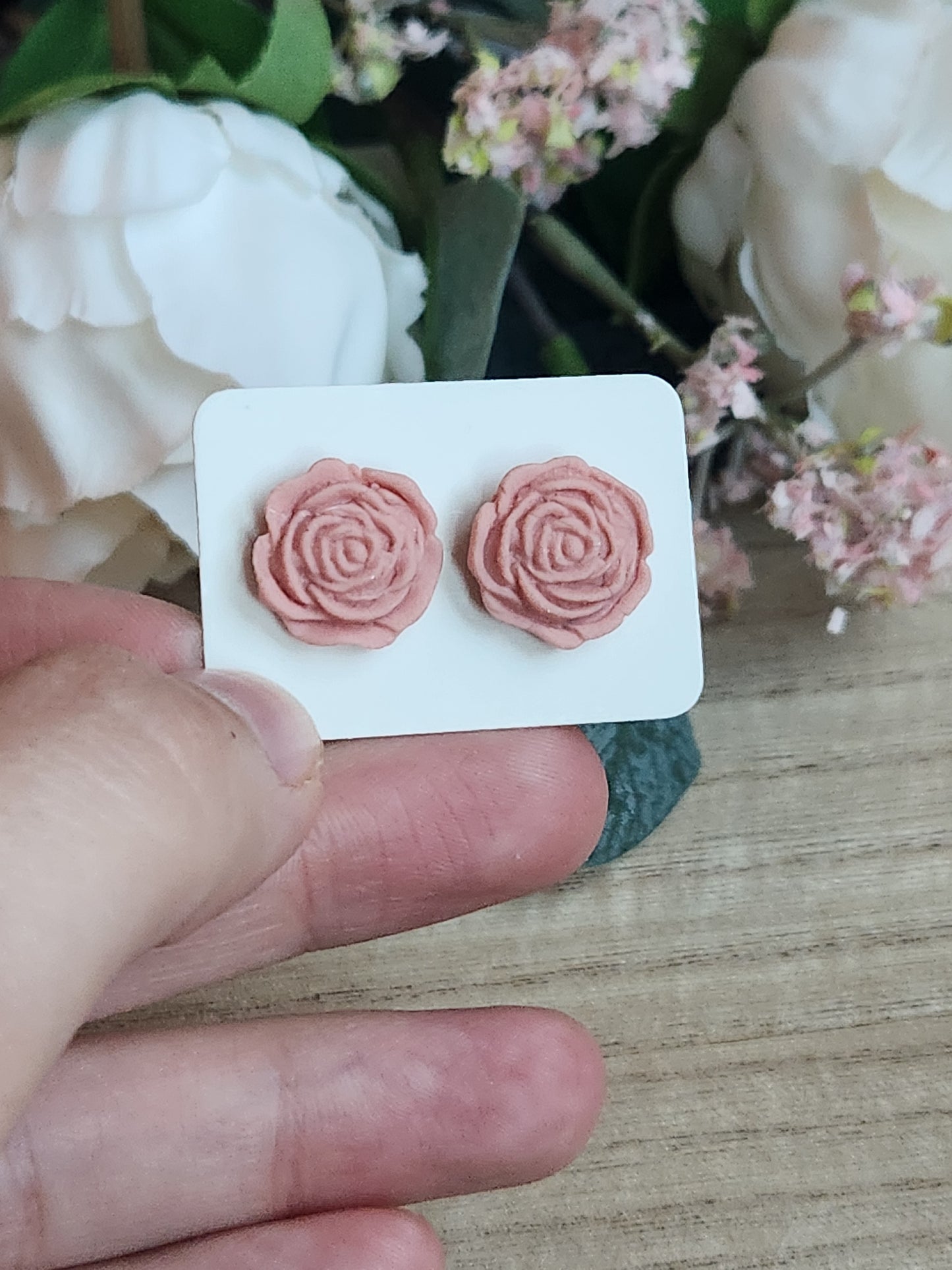 Pink Floral Stud