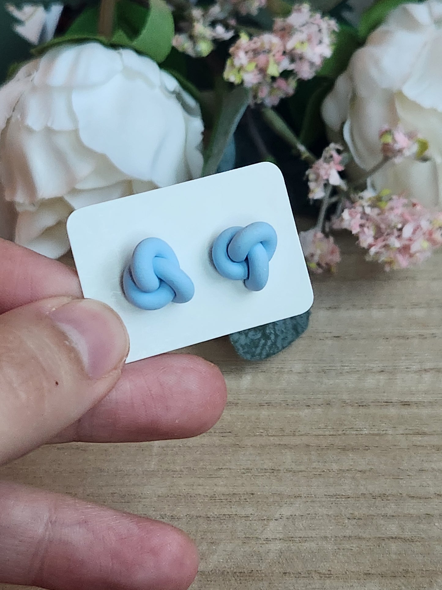 Baby Blue Knot Stud