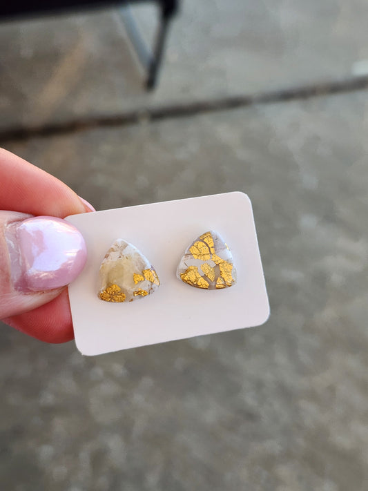 Marbled Neutral Gold Stud