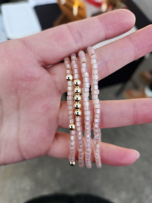 Pink & Gold Filled Accent Bracelet