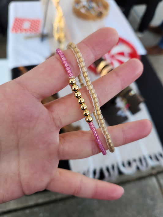 Seed Bead & Gold Filled Accent Bracelet