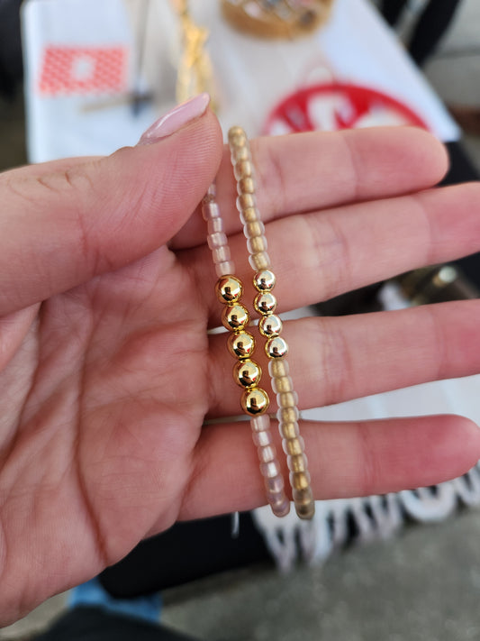 Seed Bead & Gold Filled Accent Bracelet