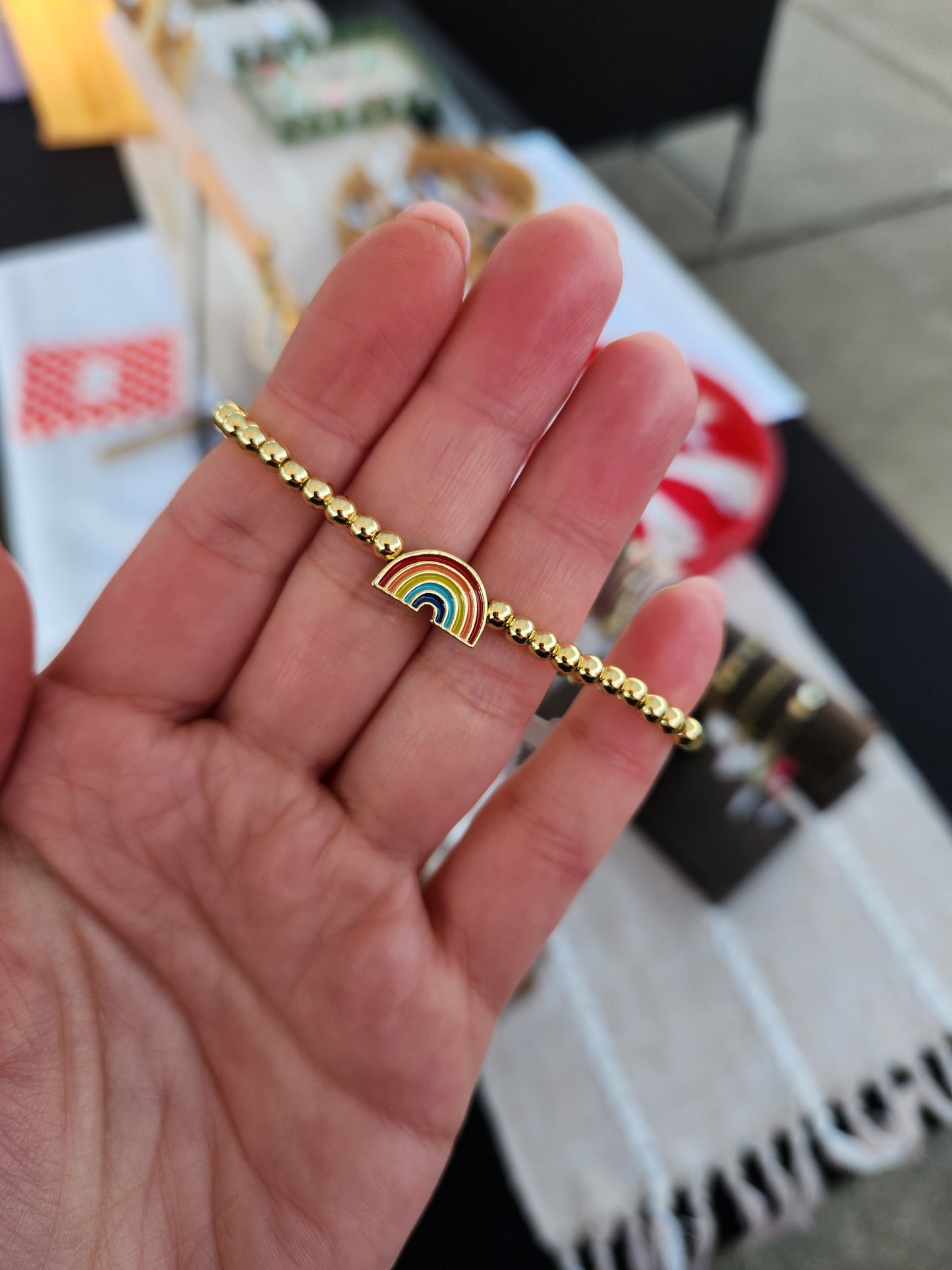 Gold Filled Rainbow Bead Bracelet