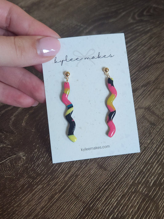 Funky Squiggle Dangle Earrings