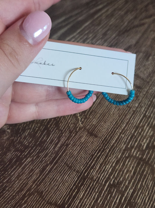 Small Beaded Hoops