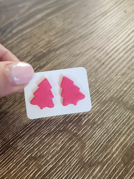 Pink Tree Stud