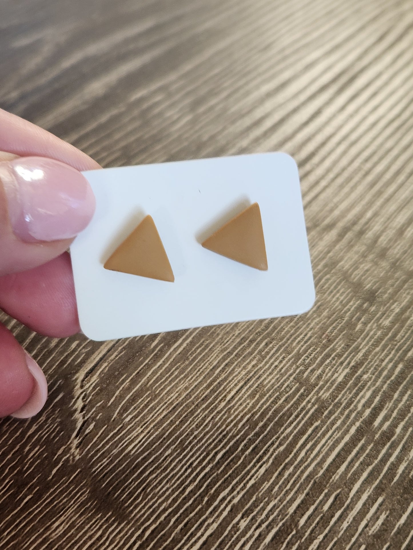 Mustard Triangle Studs