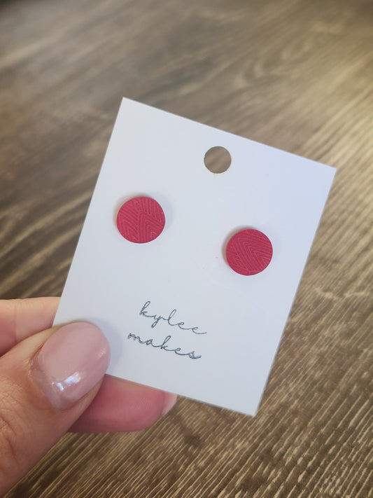 Red Circle Studs