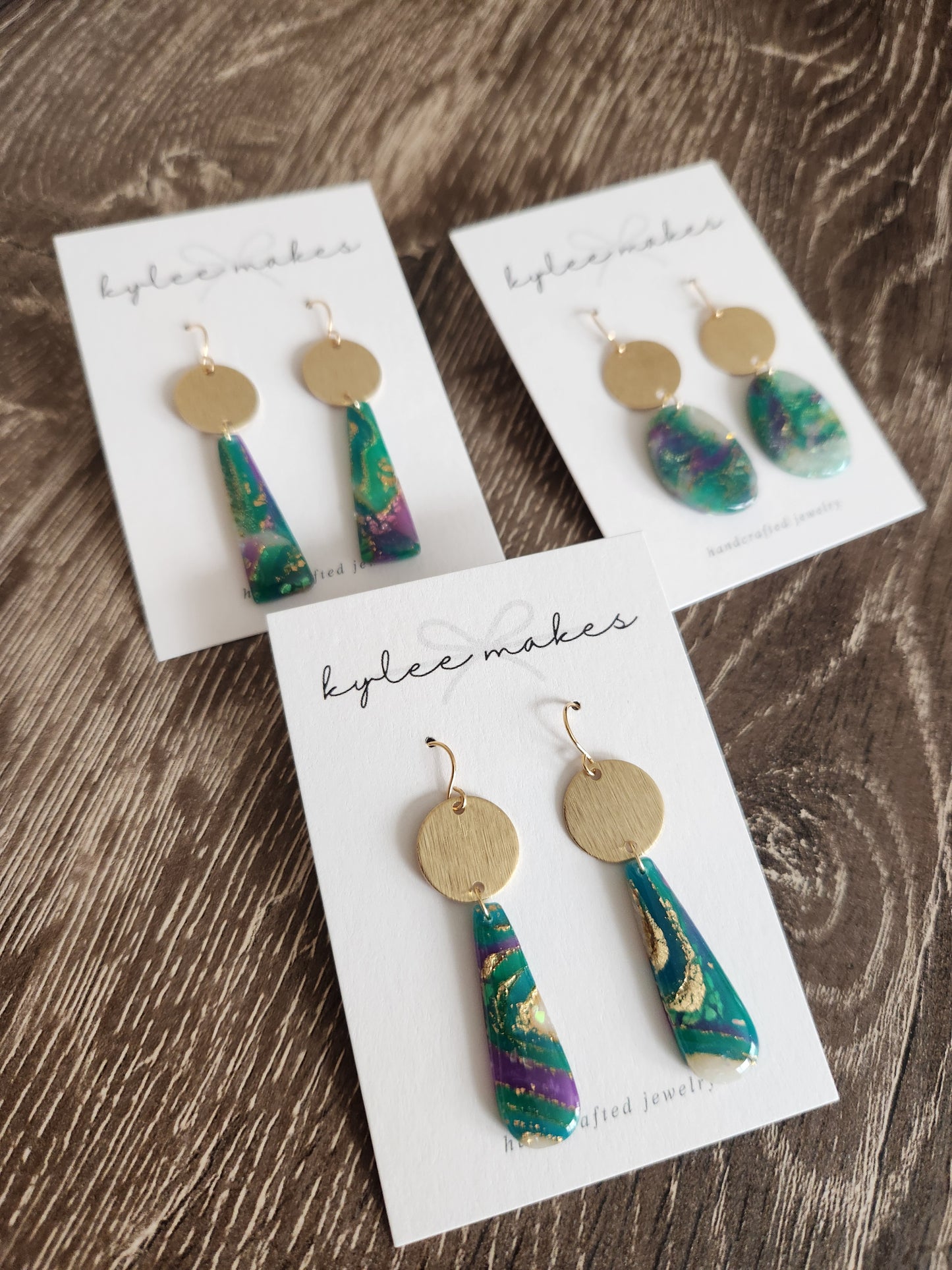 Faux Agate Dangle Earrings