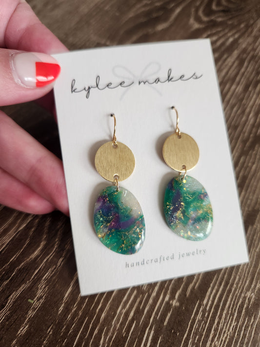 Faux Agate Dangle Earrings