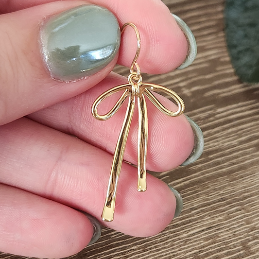 Gold Filled Bow Dangles