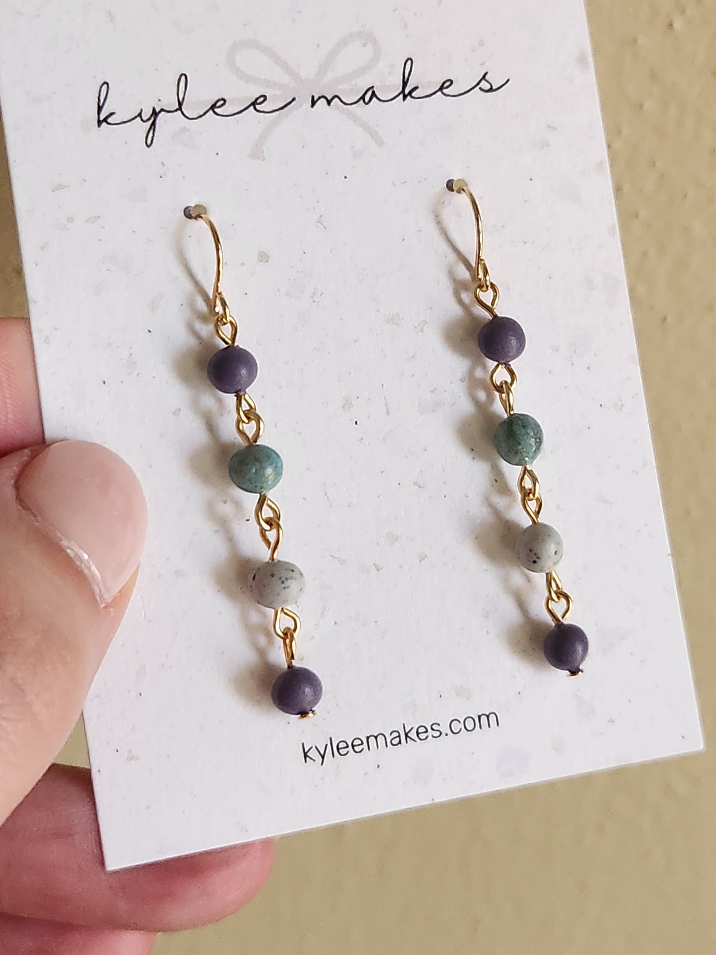 Dainty Clay Beaded Dangle Earrings