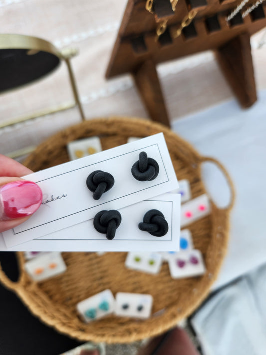 Black Knot Stud Earrings