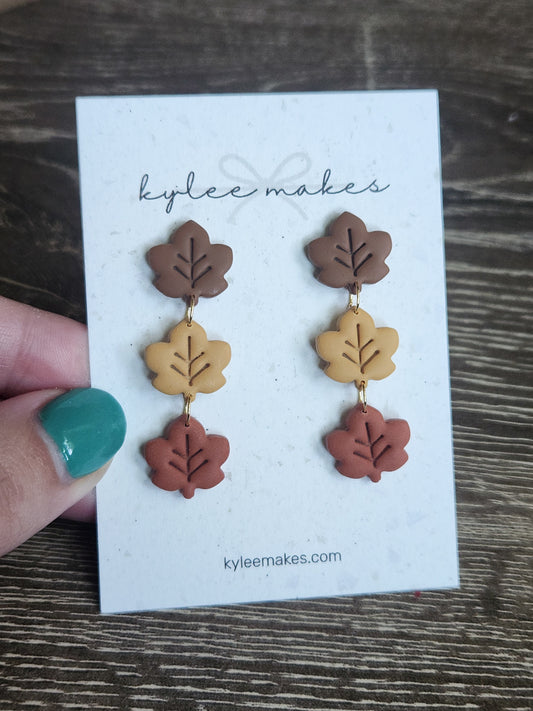 Fall leaf dangle earrings