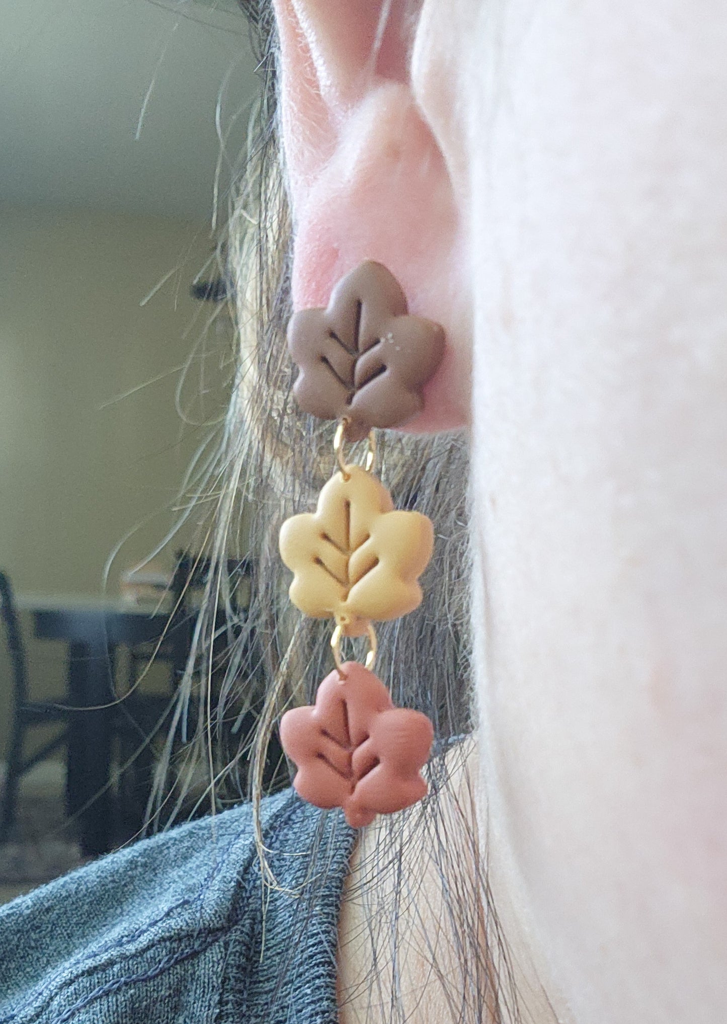 Fall leaf dangle earrings