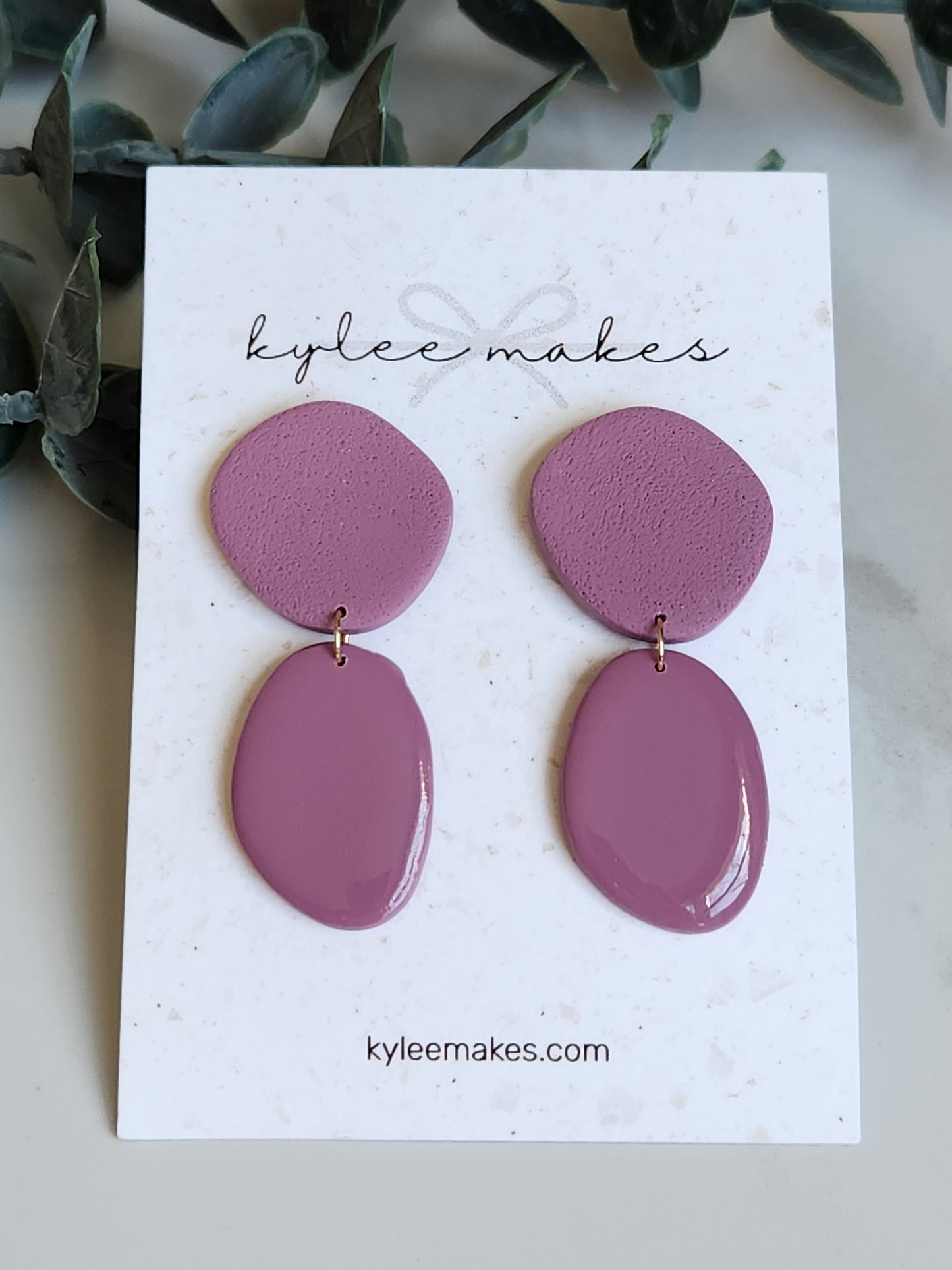 Matte and Glossy Pebble Duo Dangles