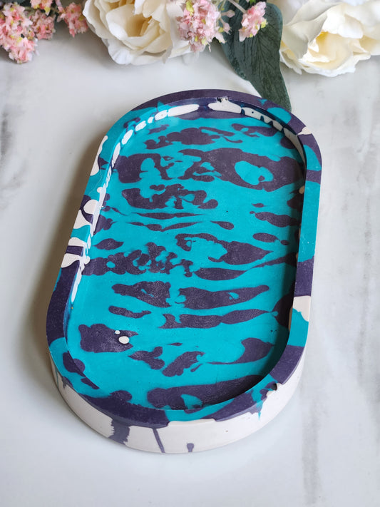 Teal & Purple Decorative Tray
