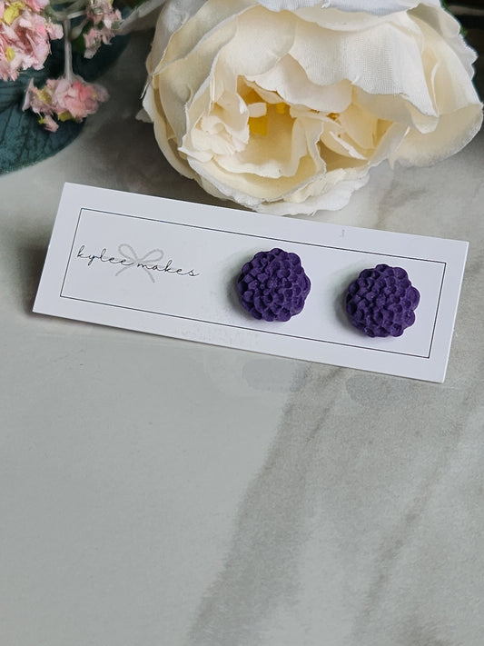 Purple Flower Stud Earrings