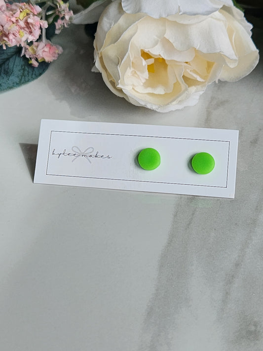 Neon Green Stud Earrings