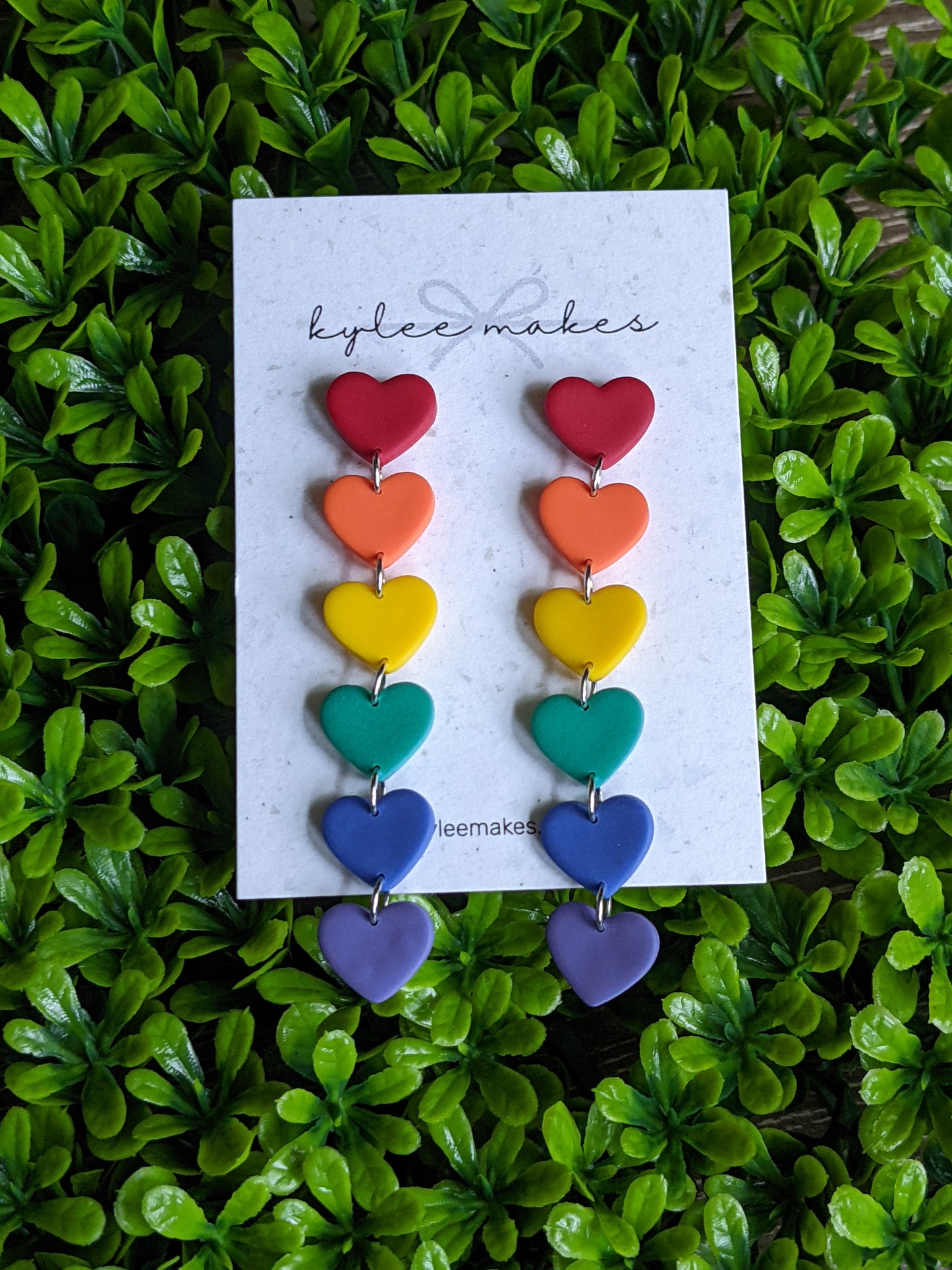 The Lola | Rainbow Heart Dangle Earrings