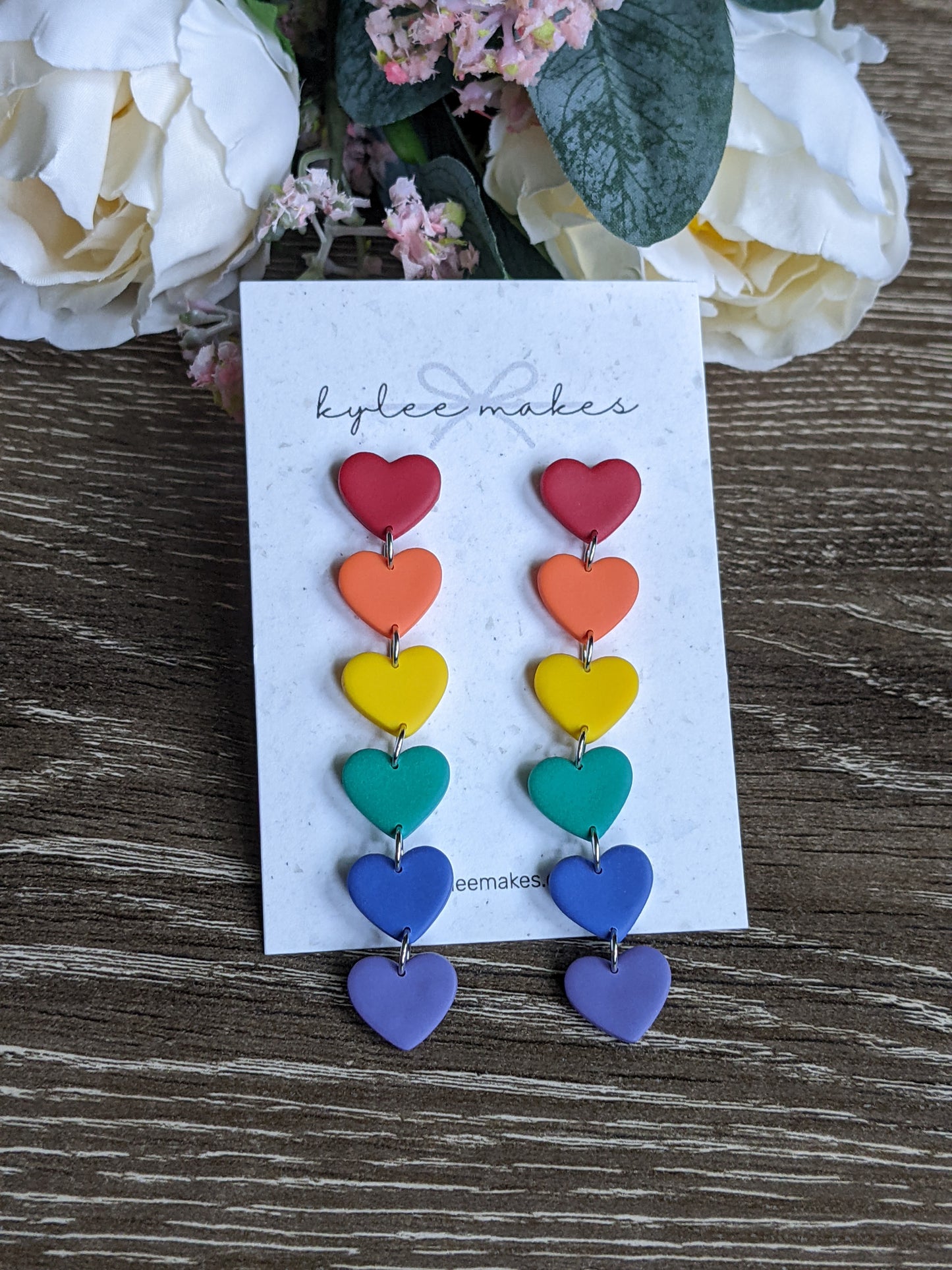 The Lola | Rainbow Heart Dangle Earrings