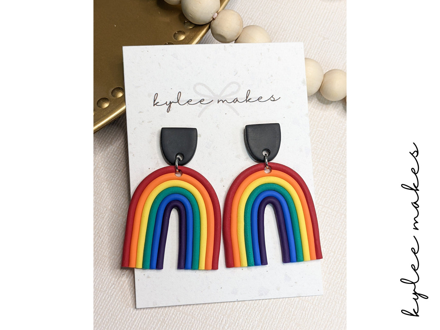 clay rainbow earrings